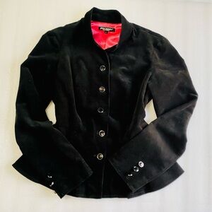 Betsy Johnson Black Corduroy Button-Front Women's Blazer